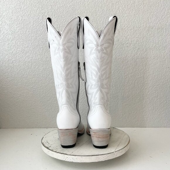 Lane MEGAN MORONEY Smokeshow Womens Cowboy Boots 7.5 White Western Cowgirl Tall - Picture 3 of 12